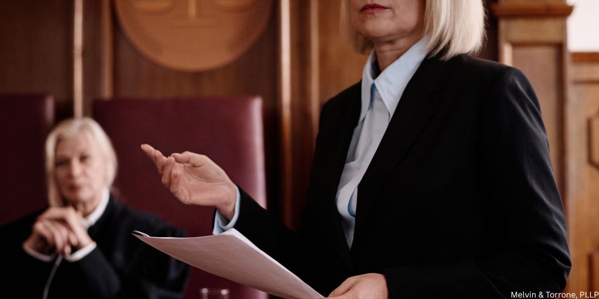 Attorney addressing the court during a family law proceeding